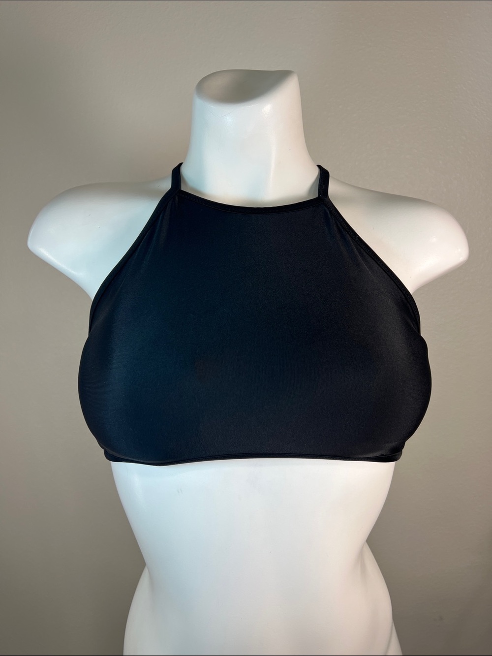 aerie Black High Neck Swim Bikini Top SMALL
